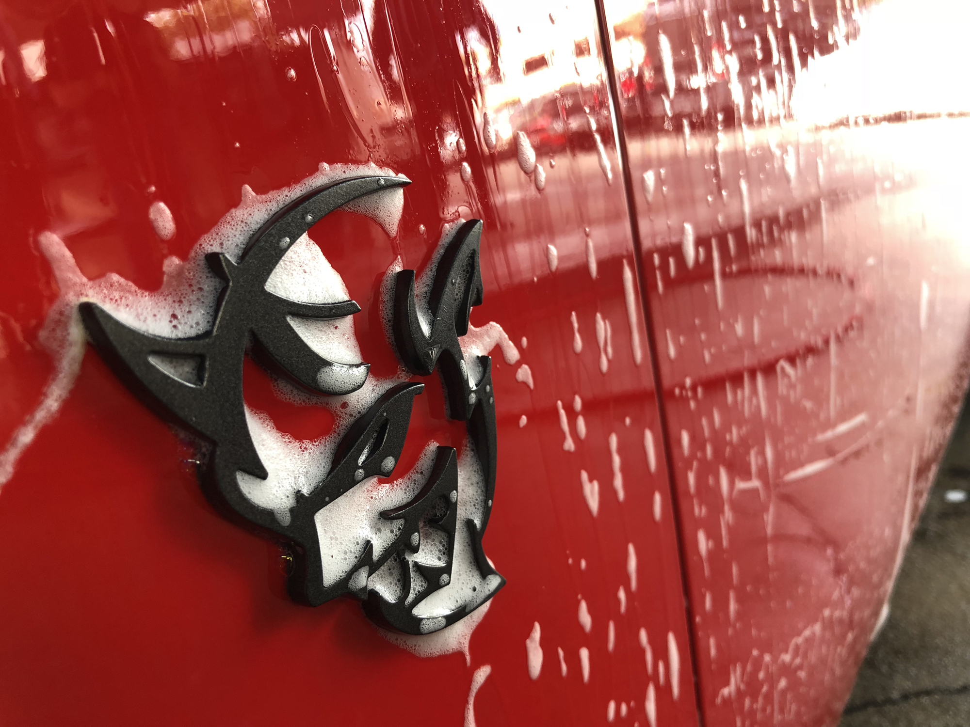 2018 Dodge Demon Emblem Washed