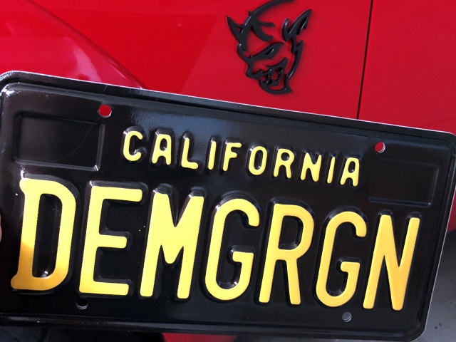 2018 Dodge Demon License Plate