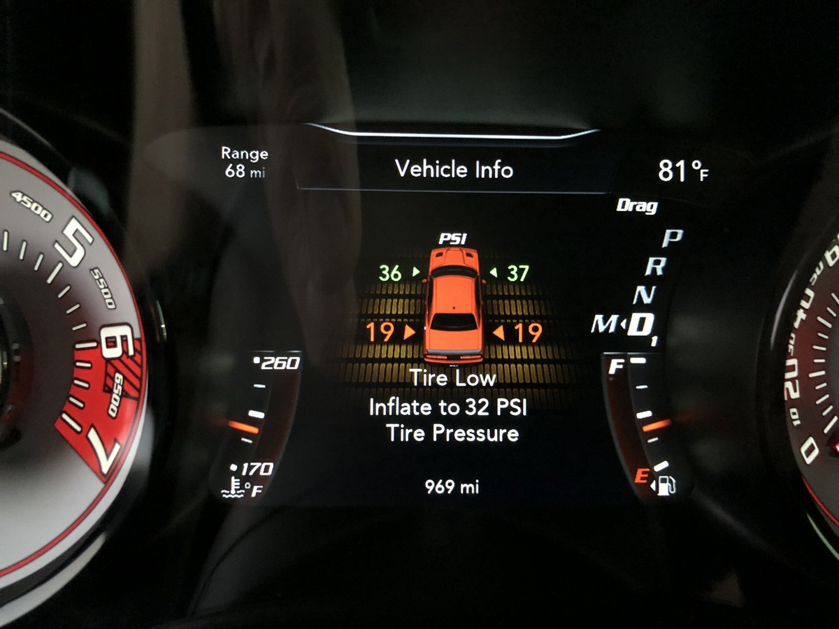 Tire pressure monitoring system in 2018 Dodge Demon