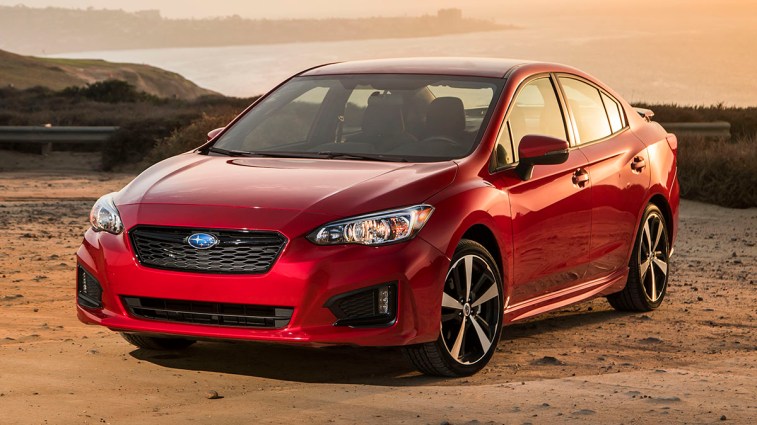 2019 Subaru Impreza in red.