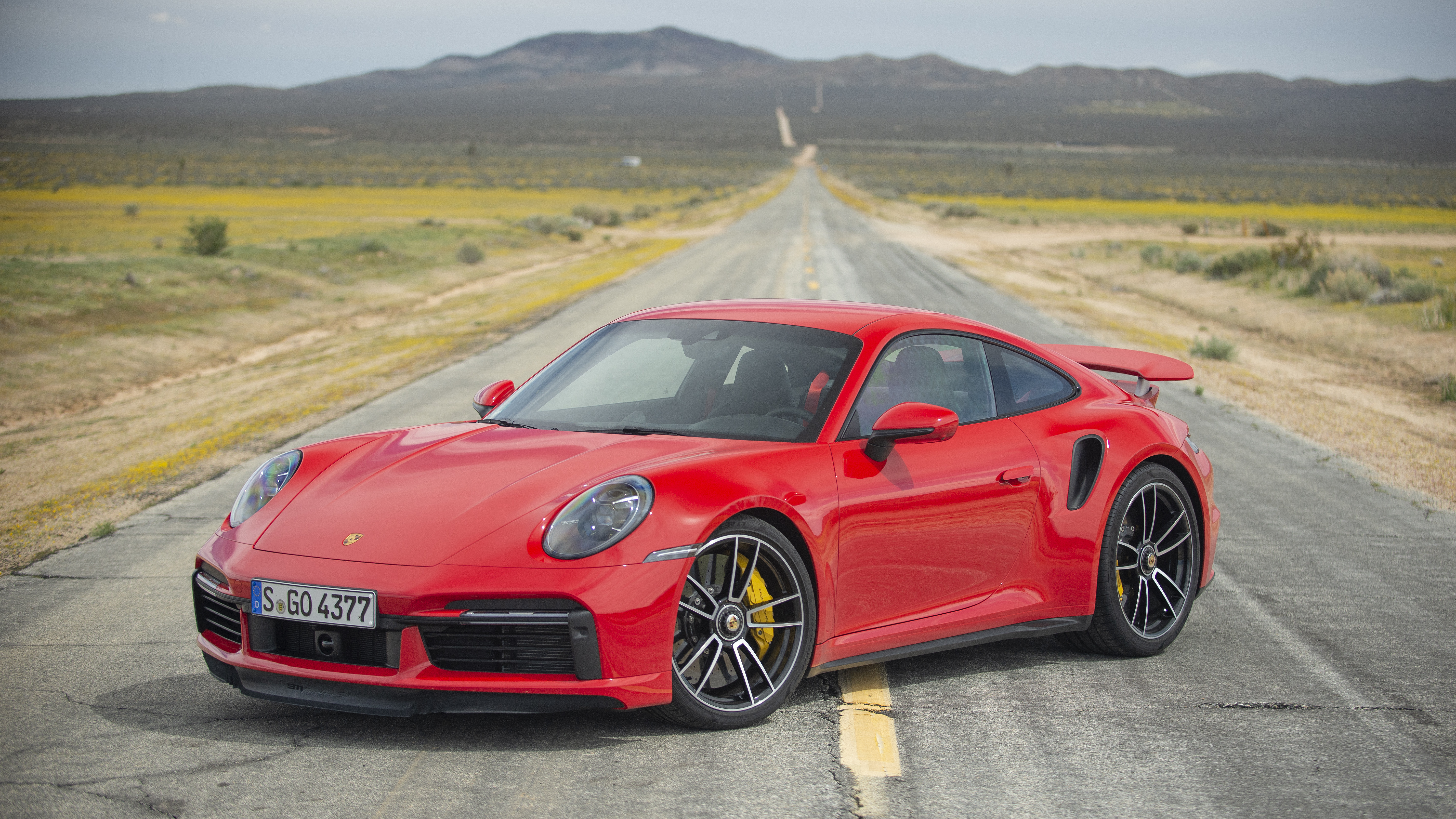 2021 Porsche 911 Turbo S Coupe Front Left Quarter On Road Tall