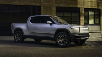RT Rivian R1T Silver Front Quarter