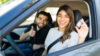 Couple purchasing a car