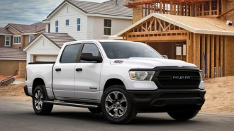 A diesel-powered 2021 Ram 1500 in white