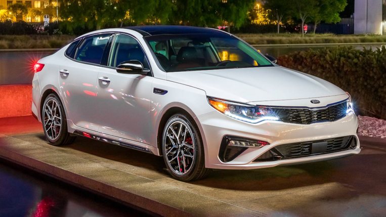 2020 Kia Optima in white.