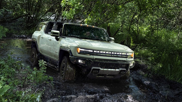 GMC Hummer EV SUV off-road.