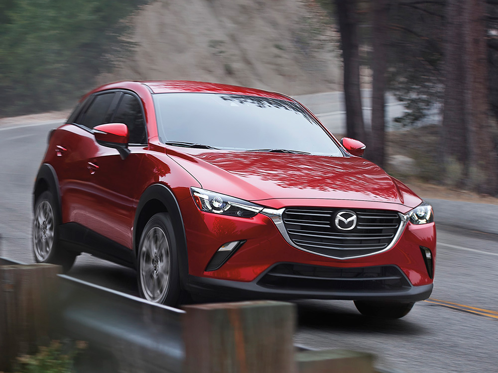2021 Mazda CX-3 in red.
