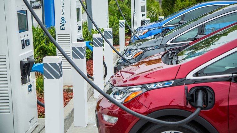 GM cars at EV-go charging station