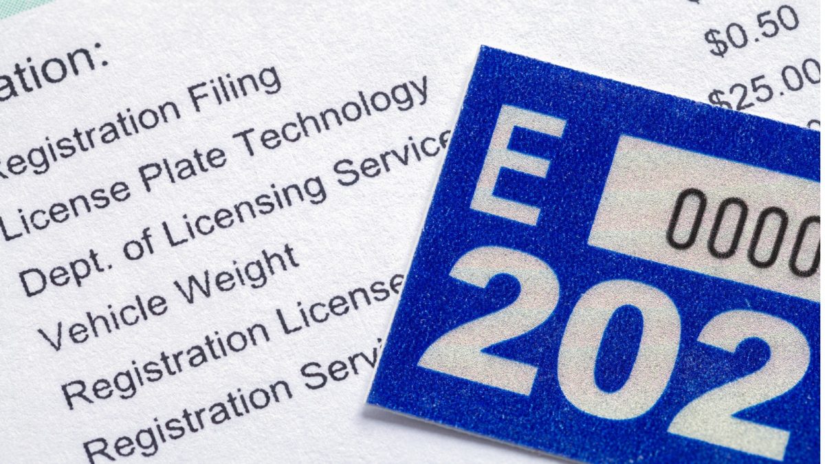 License plate registration sticker