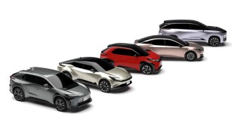 A lineup of proposed Toyota electric vehicles