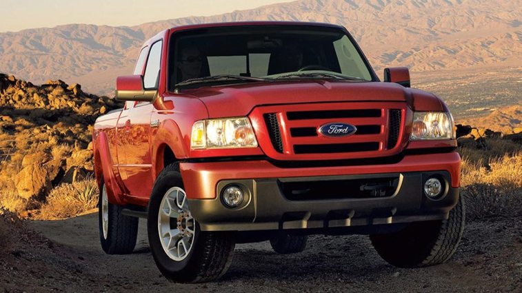 2011 Ford Ranger in red.