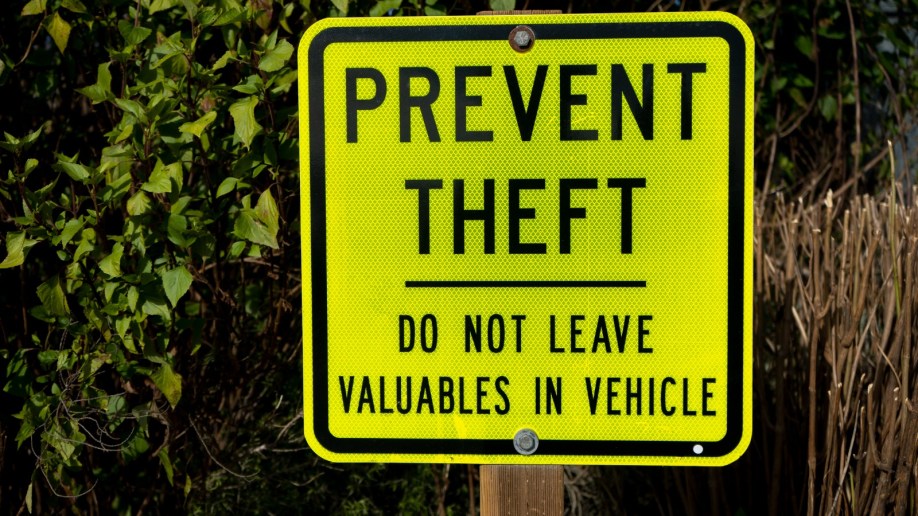 Metal Prevent Theft Sign