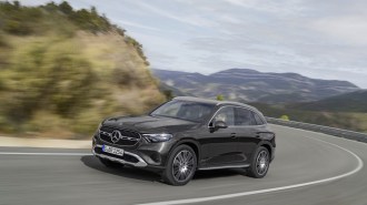 The 2023 Mercedes-Benz GLC seen from a front quarter angle