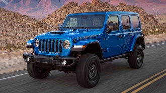 2022 Jeep Wrangler in blue.