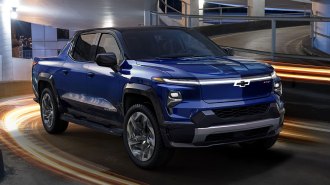 2024 Chevrolet Silverado EV in blue.