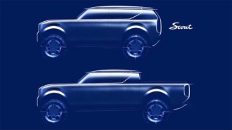 Two sketches of possible vehicles Volkswagen released when it announced the return of the Scout name. On top, we see a boxy SUV. Beneath, a similar pickup truck.