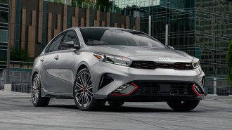 2023 Kia Forte in silver.