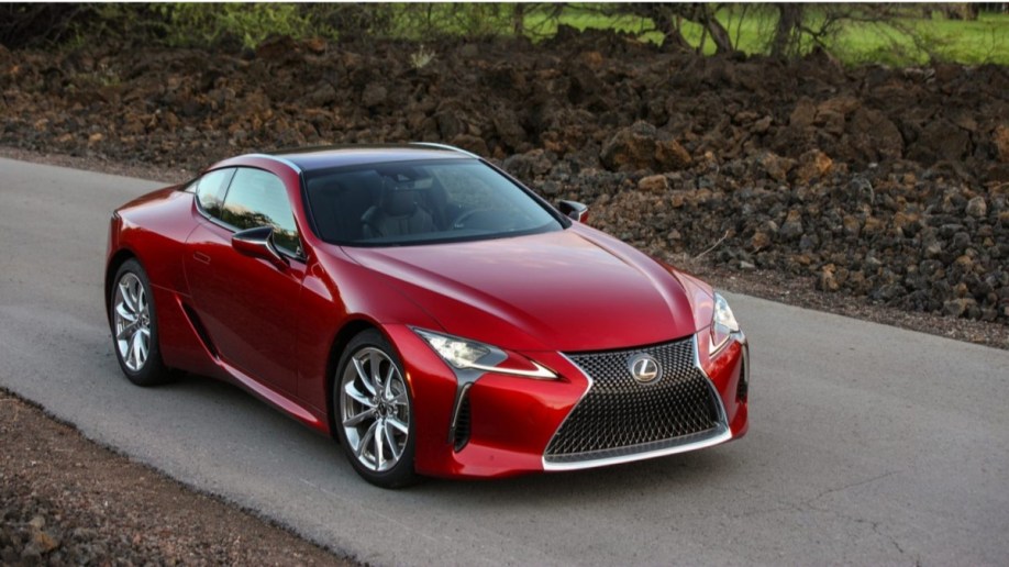 The 2023 Lexus LC from a front quarter angle