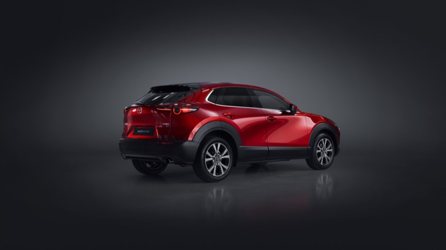 The 2023 Mazda CX-30 from a rear quarter angle