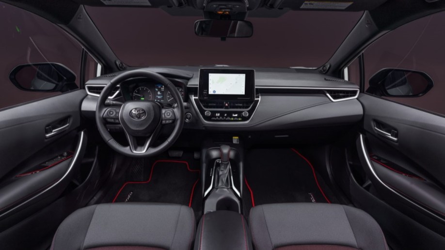 The cabin of the 2023 Toyota Corolla Hybrid