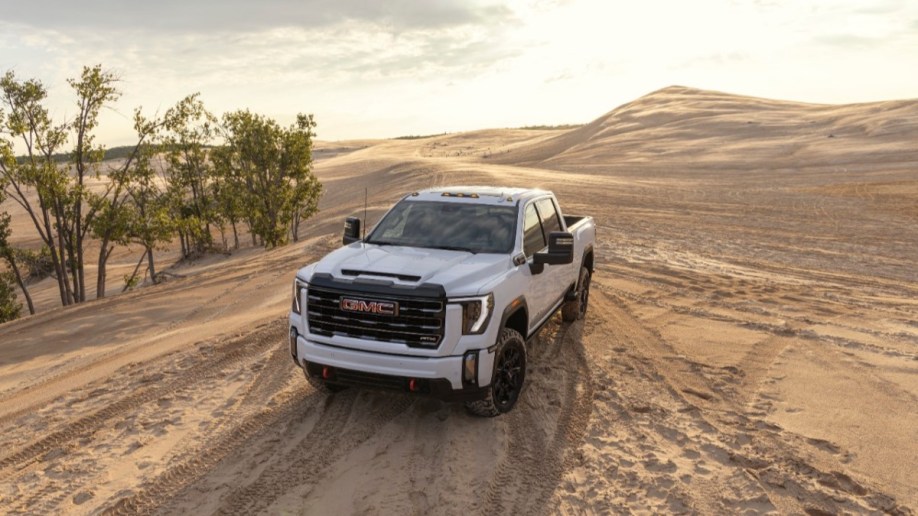 The 2024 GMC Sierra HD AT4 from an overhead angle