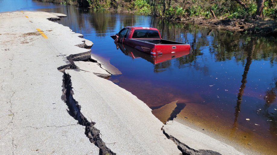 Flooded Car After Hurricane Ian in Myakka River