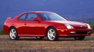 The 1997 Honda Prelude from a front quarter angle