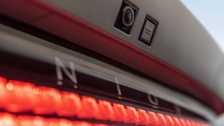 The pixelated rear lights of the 2023 Hyundai Ioniq 6 