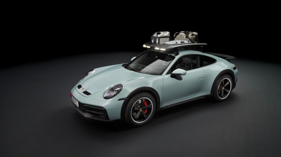 The 2023 Porsche 911 Dakar in the studio for some reason we can't imagine