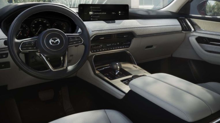 Interior of the all-new 2024 Mazda CX-90 three-row midsize SUV