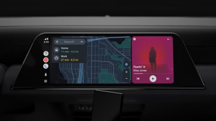 An update to Android Auto creates a new split-screen view so users can spend less time scrolling through menus