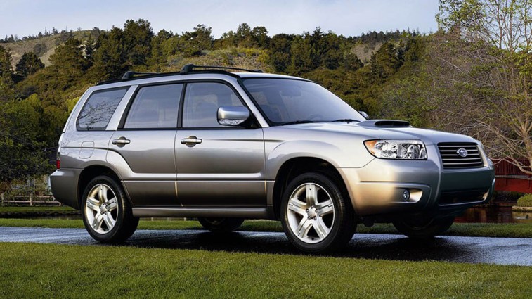 2007 Subaru Forester in silver.