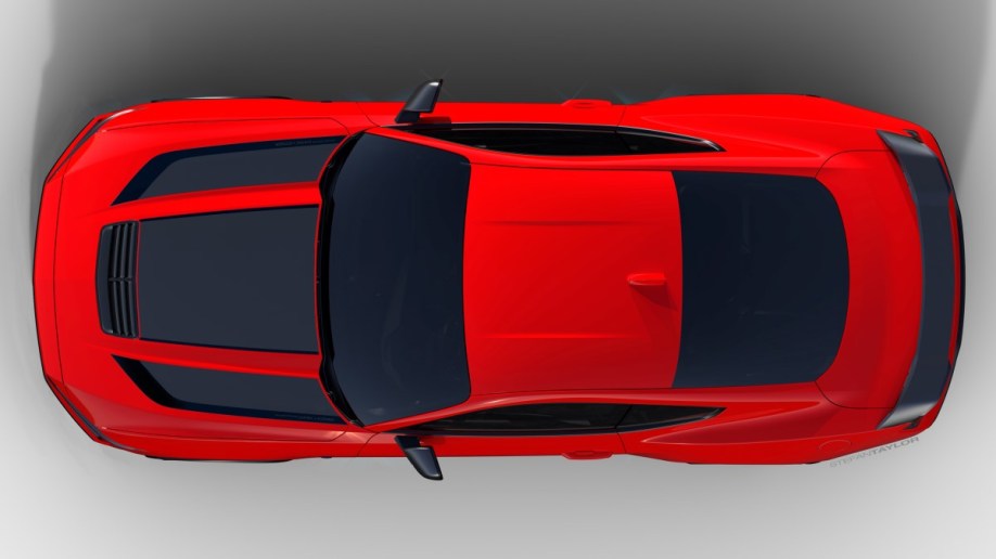 The 2024 Ford Mustang Dark Horse with vinyl stripes