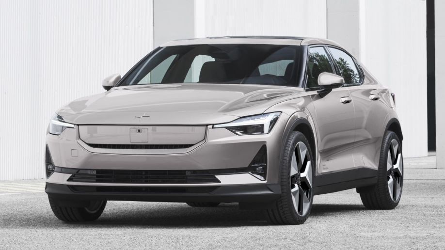 Front view of the 2024 Polestar 2 and its revised grille area