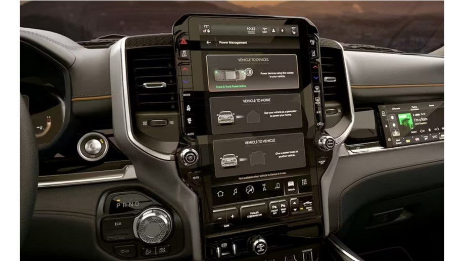 The interior of the 2025 Ram 1500 REV