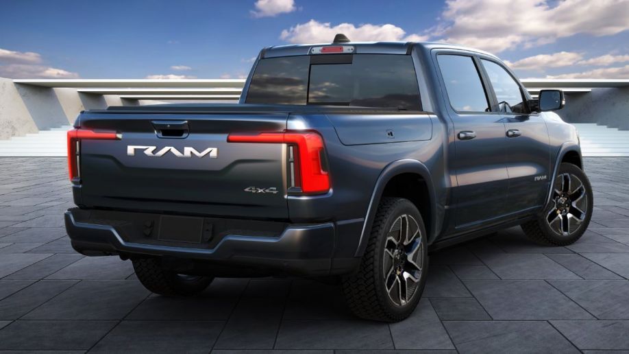 Rear view of the 2025 Ram 1500 REV electric truck