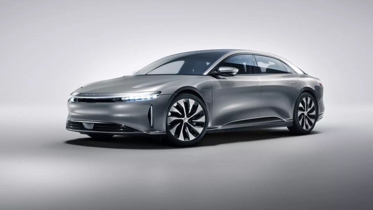 2023 Lucid Air Grand Touring in silver.