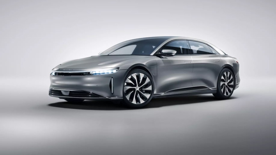 2023 Lucid Air Grand Touring in silver.