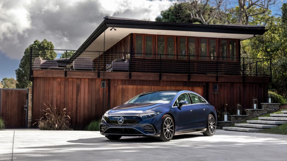 The 2023 Mercedes-Benz EQS City Edition seen from a front quarter angle