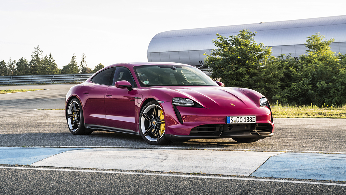 2023 Porsche Taycan Turbo S in red