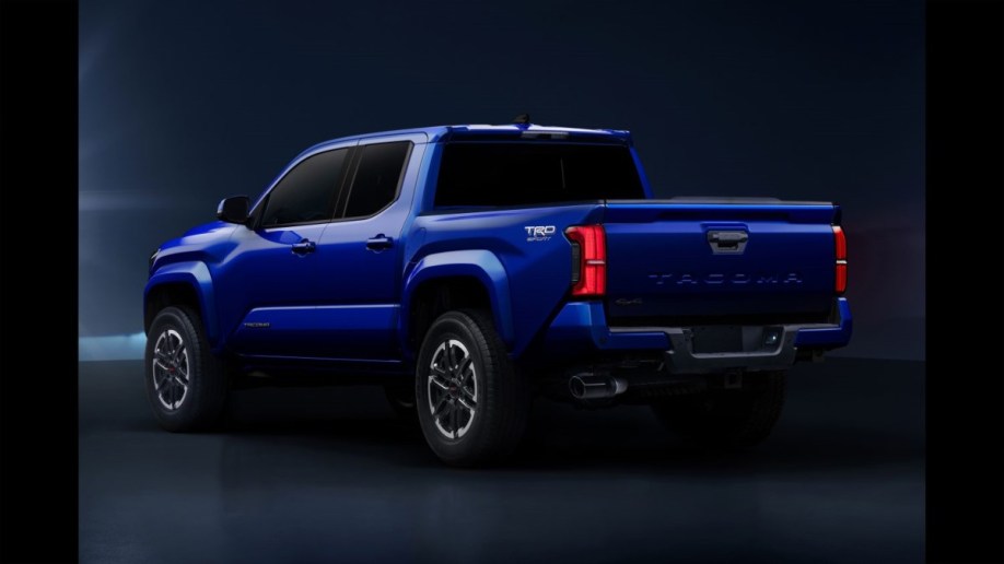 The 2024 Toyota Tacoma seen from a rear quarter angle