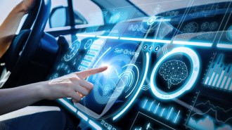 Futuristic instrument panel of vehicle