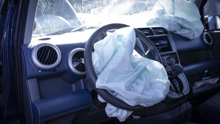 Two airbags deployed after an accident
