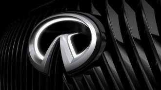 A redesigned Infiniti logo in three dimensions