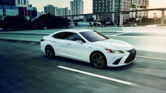 The 2024 Lexus ES seen from a front quarter angle