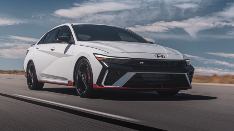 The 2024 Hyundai Elantra N seen from a front quarter angle