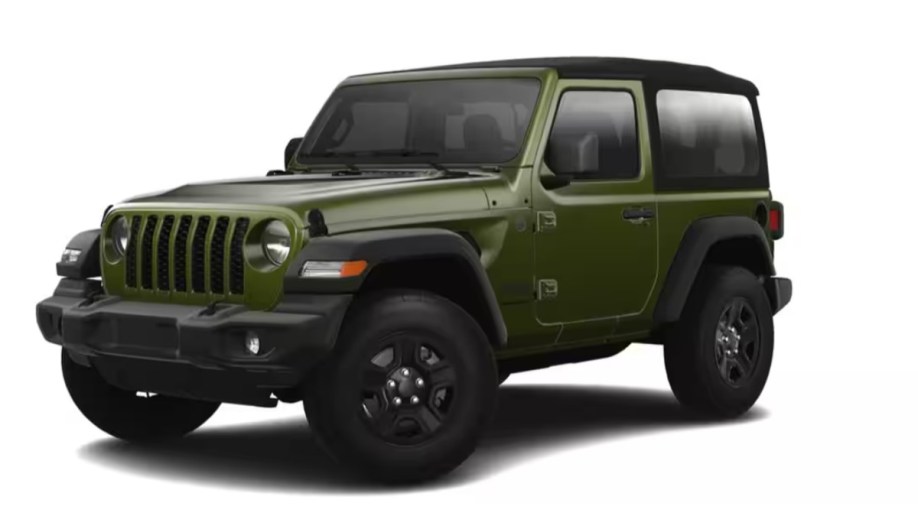 The 2024 Jeep Wrangler S, which wears the front fascia of the 2023 Wrangler 