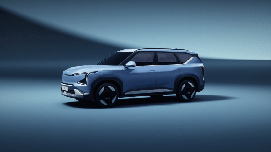 The 2025 Kia EV5 seen from a front quarter angle
