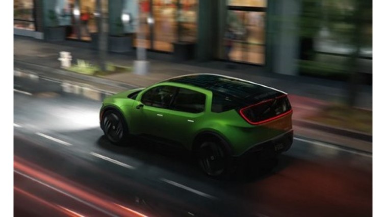 The Fisker Pear concept seen from a rear quarter angle