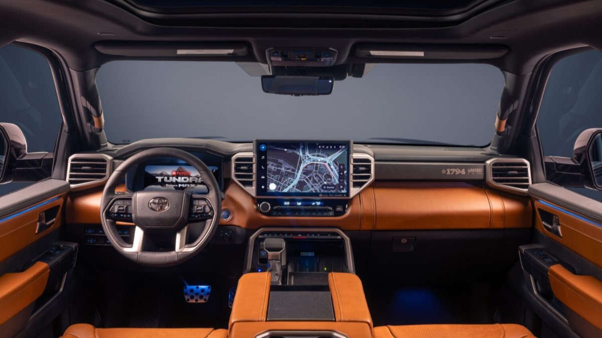The interior of the 2024 Toyota Tundra 1974 Edition 